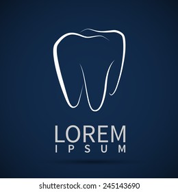Tooth Icon  vector white dental illustration blue