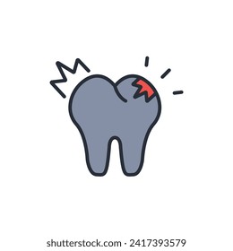 Tooth icon. vector.Editable stroke.linear style sign for use web design,logo.Symbol illustration.
