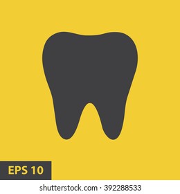tooth icon, yellow icon. eps 10 