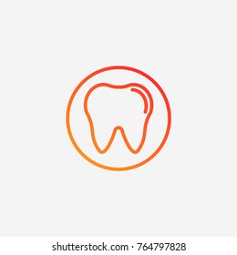 Tooth icon.gradient illustration isolated vector sign symbol