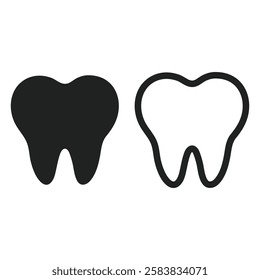 Tooth Icons Black and White
