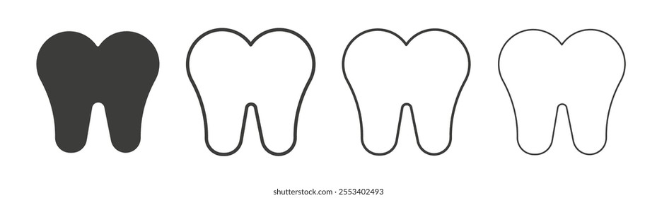 Tooth icons collection. vector set in black color