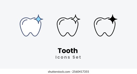 Tooth icons in different style vector stock