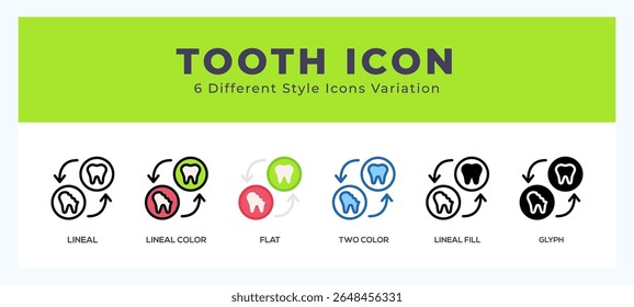 Tooth icons set. Different style of icons simple vector illustration.