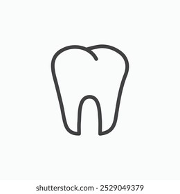 Tooth icons set. filled and line illustration