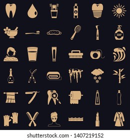 Tooth icons set. Simple style of 36 tooth vector icons for web for any design