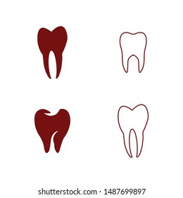 Tooth icons set, Vector illustration. Organs icons vector