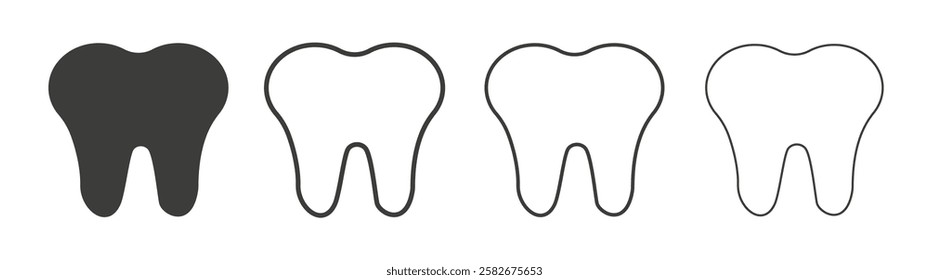 Tooth icons set vectors graphic designs