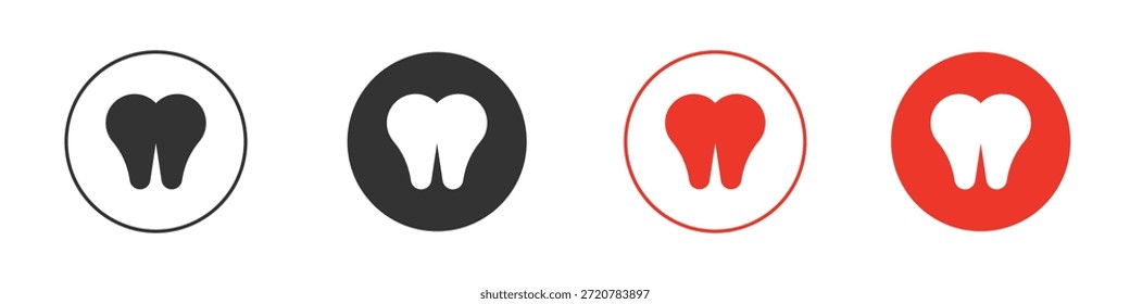 Iconos de dientes simple silueta plana Ilustración vectorial