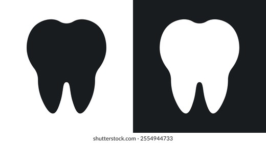 Tooth icons in solid black and white colors