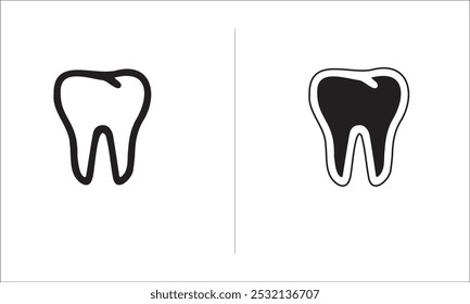 Tooth Icons | Solid and Line Styles