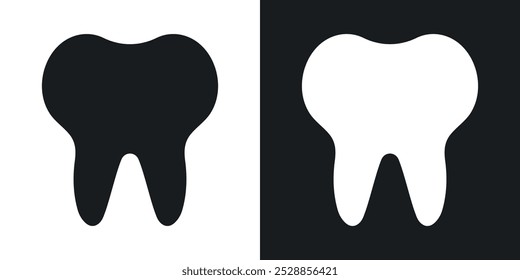Tooth icons. solid style vector