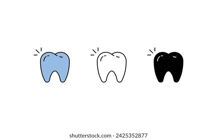 Tooth icons vector strock illustration