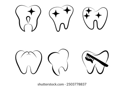 Tooth icons vector , teeth symbol icons set. vector