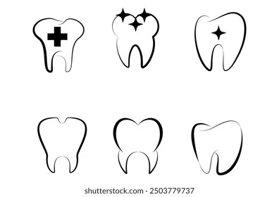 Conjunto de iconos de dientes, Vector de dientes. Vector