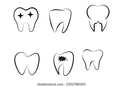 Tooth icons vector , teeth symbol icons set. vector