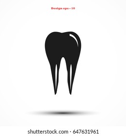 Tooth iconvector, flat design best vector icon