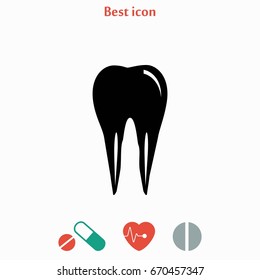 Tooth iconvector, flat design best vector icon