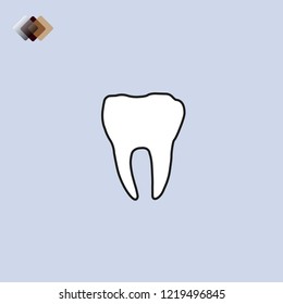 Tooth icon.Vector illustration Logo flat design gray icon isolated on gray background