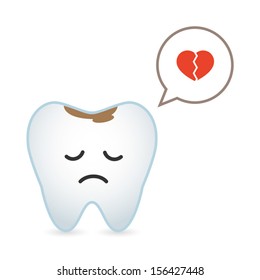 Tooth illustration with a comic balloon