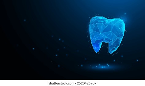 Ilustração dentária. Saúde dentária. Histórico tecnológico. Denture. Implante dentário. Plano de fundo de design gráfico de tecnologia. Ilustração vetorial. Vetor Abstract tecnologia linhas de circuito.