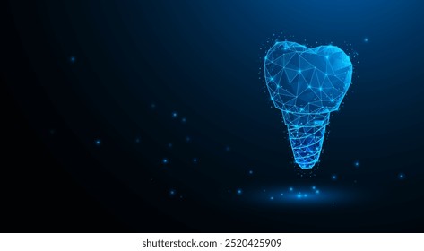 Ilustração dentária. Saúde dentária. Histórico tecnológico. Denture. Implante dentário. Plano de fundo de design gráfico de tecnologia. Ilustração vetorial. Vetor Abstract tecnologia linhas de circuito.