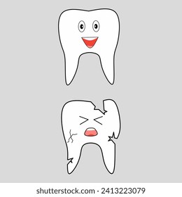 tooth illustration on a gray background