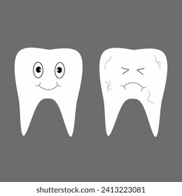 ilustración dental en fondo gris