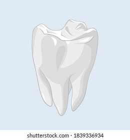 tooth illustration on white background