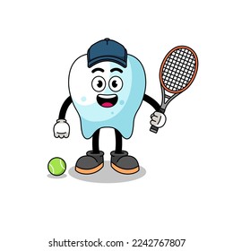 ilustración dental como jugador de tenis , diseño de carácter