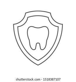 Tooth image inside a shield. Tooth protection idea. EPS 10