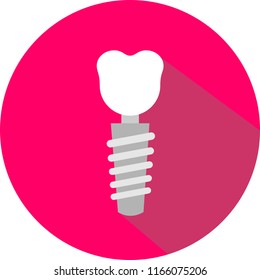 tooth implant flat design icon vector eps 10