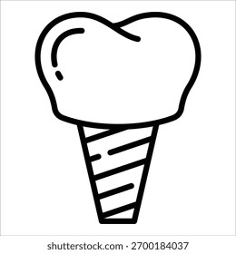 Tooth Implant Icon Element For Design