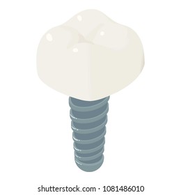 Tooth implant icon. Isometric of tooth implant vector icon for web design isolated on white background