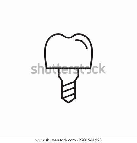 tooth implant icon sign vector