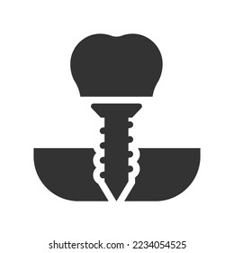 Tooth implant icon, Vector Graphics