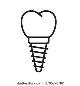 tooth implant icon - vector illustration