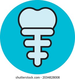 Tooth implant, illustration, vector, on a white background.