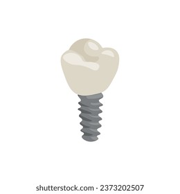 Tooth implant on white background