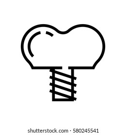 Tooth Implant Outline Icon