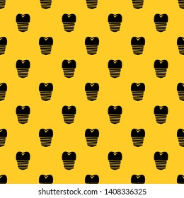 Tooth implant pattern seamless vector repeat geometric yellow for any design