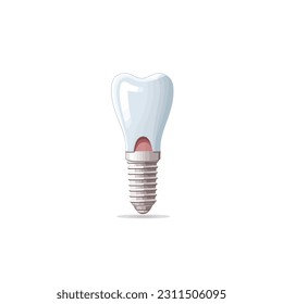 Tooth implant vector isolated on white