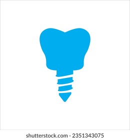 tooth implantation icon vector illustration symbol