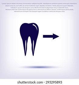 Tooth  indicates the direction. icon. vector
