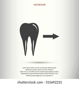 Tooth  indicates the direction. icon. vector