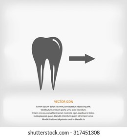 Tooth  indicates the direction. icon. vector