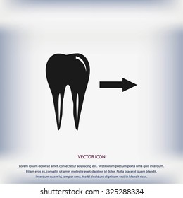 Tooth  indicates the direction. icon. vector