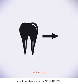 Tooth  indicates the direction. icon. vector