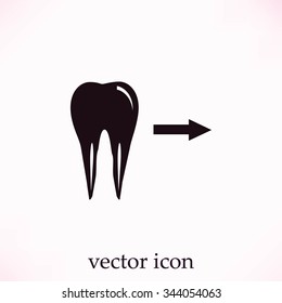 Tooth  indicates the direction. icon. vector