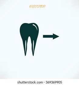 Tooth  indicates the direction. icon. vector